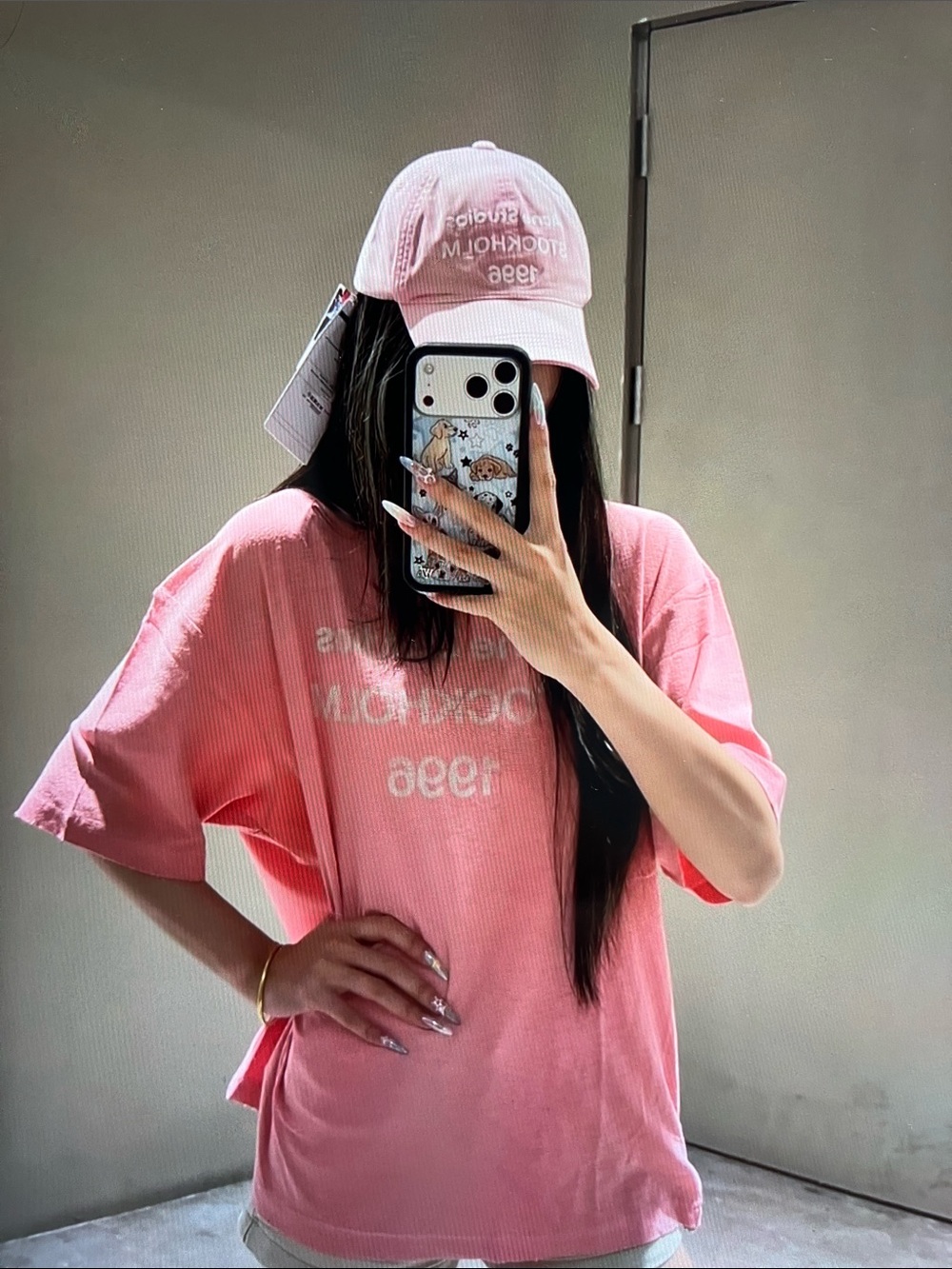 Acne Pink Short Sleeve Tee